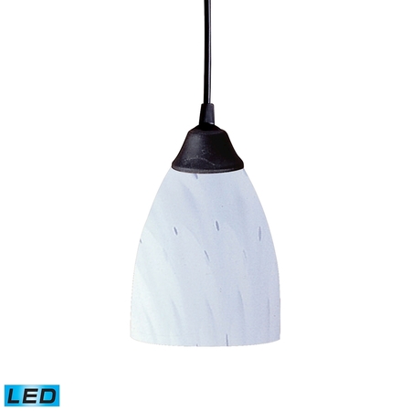 ELK LIGHTING Classico 1-Lght Mini Pndnt Drk Rust w/Simple Wht Glass - Incl LED Bulb 406-1WH-LED